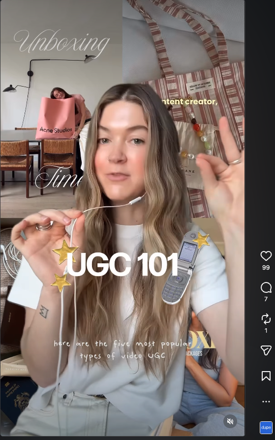 UGC creator speaking to camera