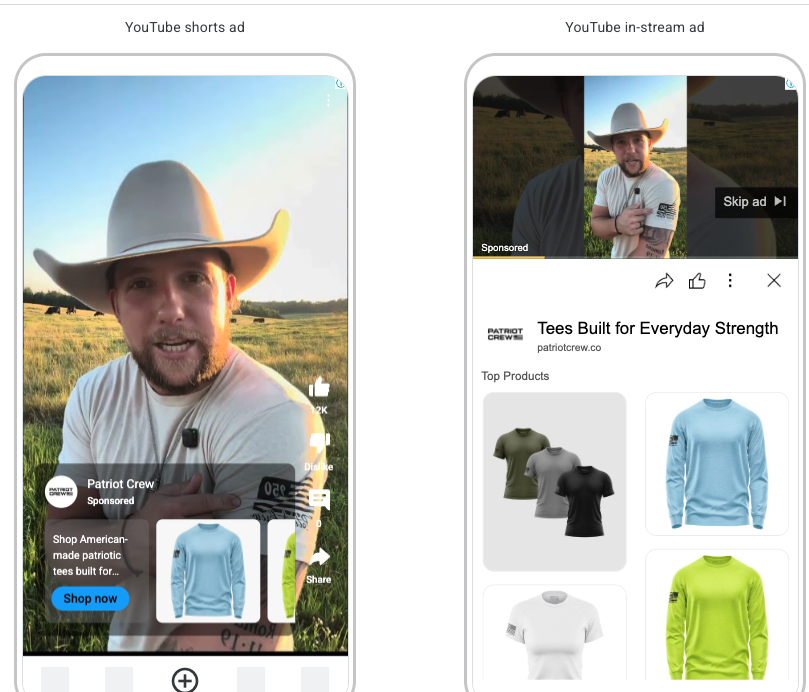 Outdoor creator in a video ad